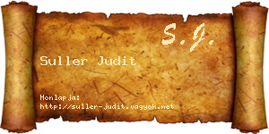 Suller Judit névjegykártya